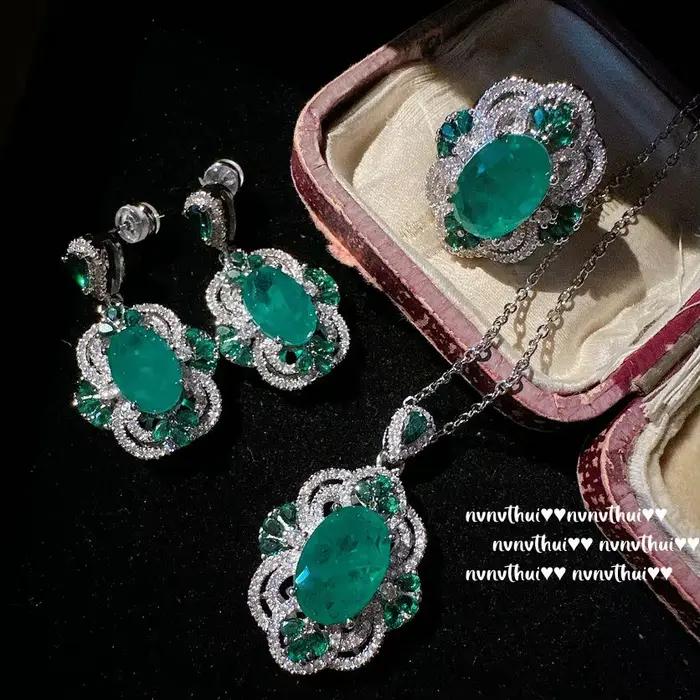 Ensemble de bijoux de mariage en argent 925 pour femme