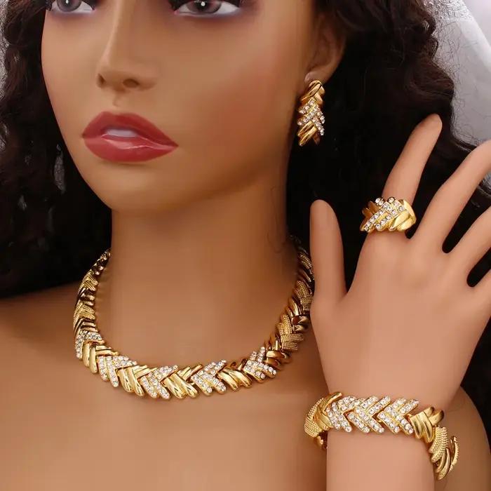 GZJPEI – ensemble de bijoux en cristal plaqué or