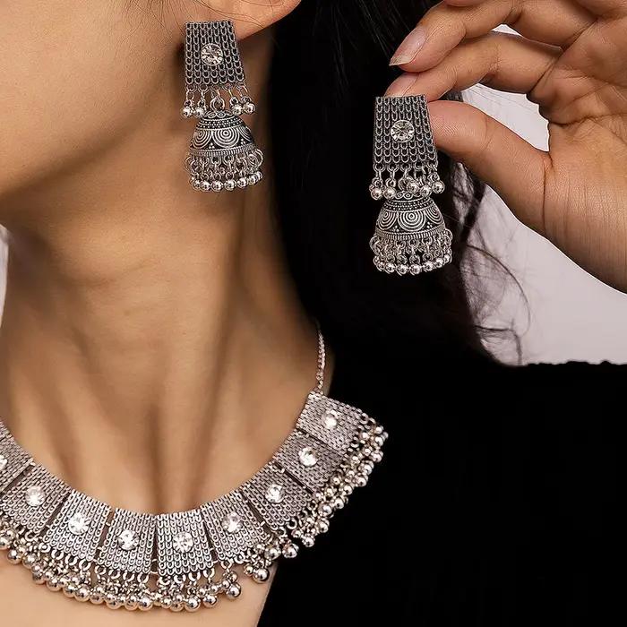 Ensemble de bijoux géométriques creux en or ethnique pour femmes