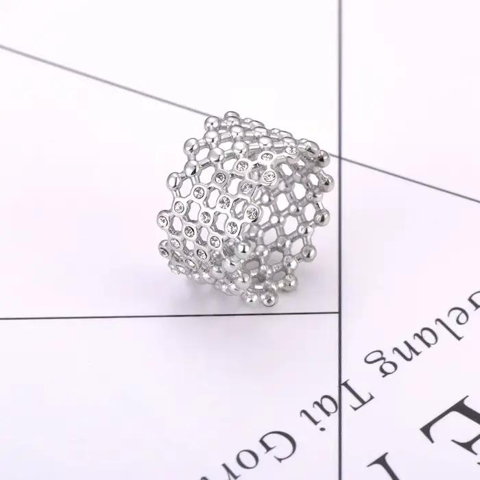 Lokaer cubique Zircon CZ pierre cristal large anneau bijoux femmes en acier inoxydable étanche 18K plaqué or bagues de déclaration R24002