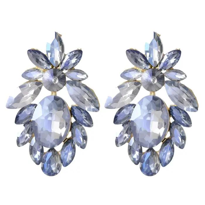 Boucles d'oreilles longues et élégantes en forme de goutte d'eau pour femmes, incrustées de diamants