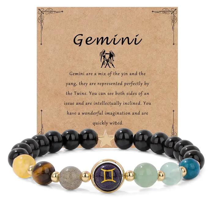 Bracelet en Pierre Naturelle des Signes du Zodiaque