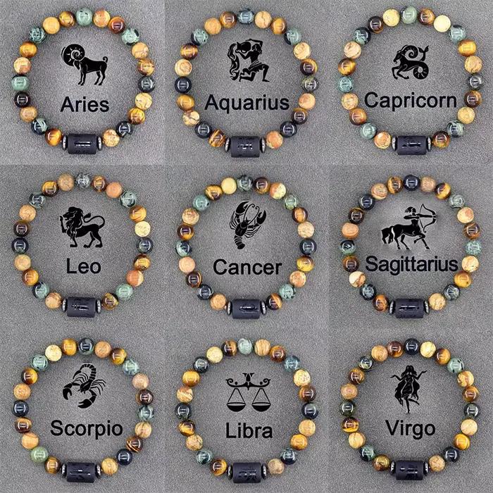12 signes du zodiaque Bracelet Homme Constellation Bracelets hommes Cancer vierge lion balance Bracelet femmes amitié cadeau bijoux à portée de main