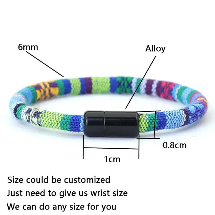 Nouveau Bracelet bohème pour hommes femmes Magent fermoir cordon