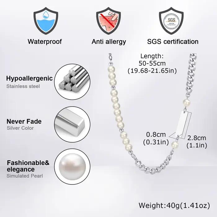 Collier à maillons gourmette Hip Hop pour hommes et garçons, collier perlé classique 216.239., cadeau de bijoux de haute qualité