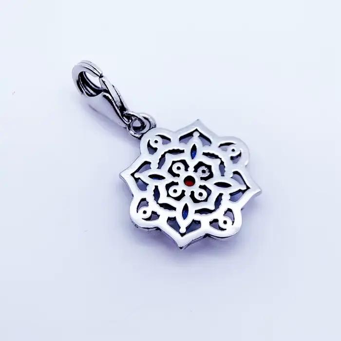 Breloque fleur de Lotus en argent Sterling 925