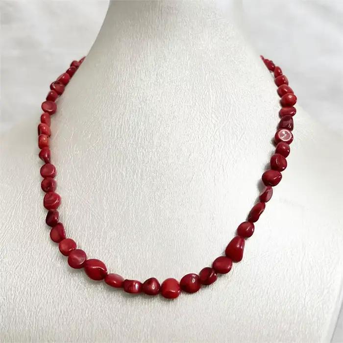 Collier de lieux de pépites rouges irrégulières, véritable pierre naturelle, pierre précieuse exquise, navire de chia, cadeau de bijoux de mode pour les amoureux, offre spéciale