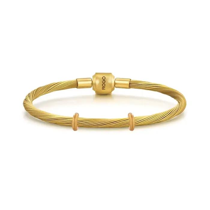 SangSang – Bracelets classiques à breloques pour femmes, couleur dorée, fil d'acier torsadé, bijoux à la mode, cadeau, 9 couleurs