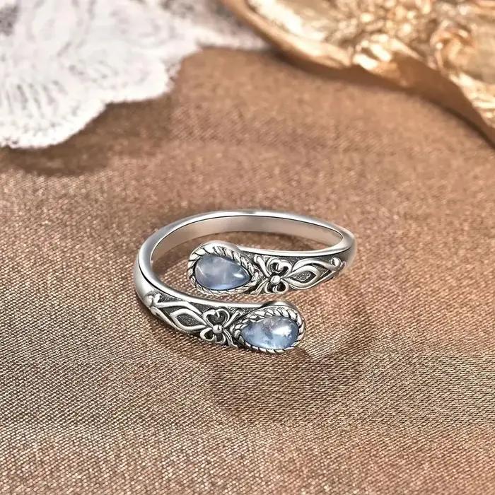 QIBAOKU – bague rétro en argent