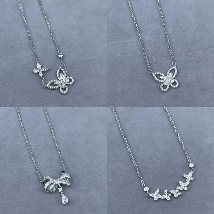 Collier classique de luxe en argent sterling S925 pour femme. Design papillon 1:1