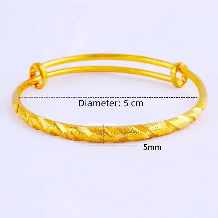 Petits bracelets plaqués or pour enfants, bracelets lisses pour filles, bracelets étoiles de pluie,