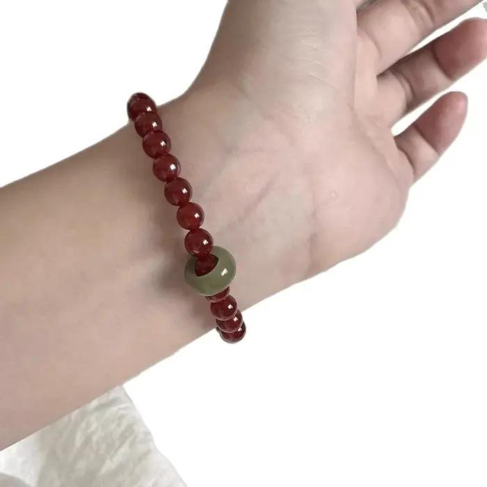 Bracelet en Agate rouge naturelle et Turquoise pour femmes