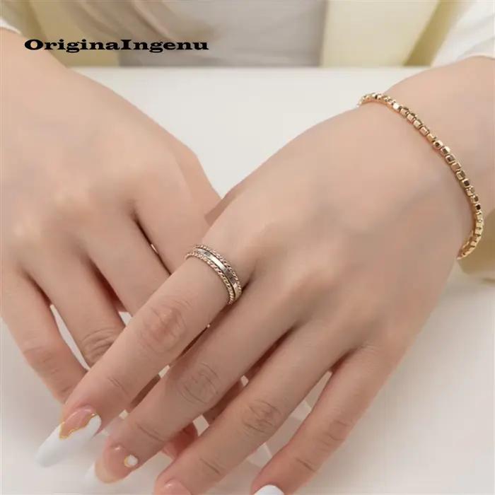 Ensemble de 3 anneaux empilables remplis d'or, en argent 925, faits à la main, bijoux résistants au ternissement, bijoux délicats pour femmes, étanches