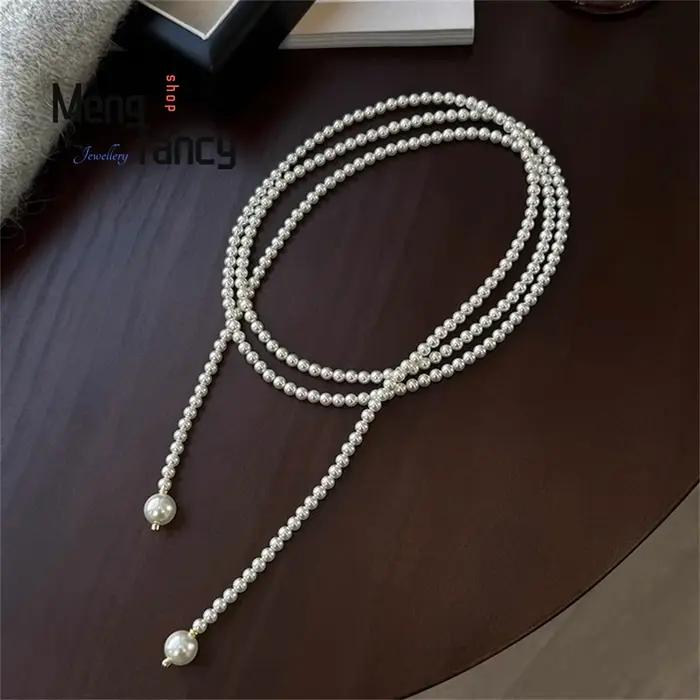 Collier de perles d'eau douce certifié style classique avec motif géométrique pour femmes élégance moderne polyvalent pour occasions spéciales