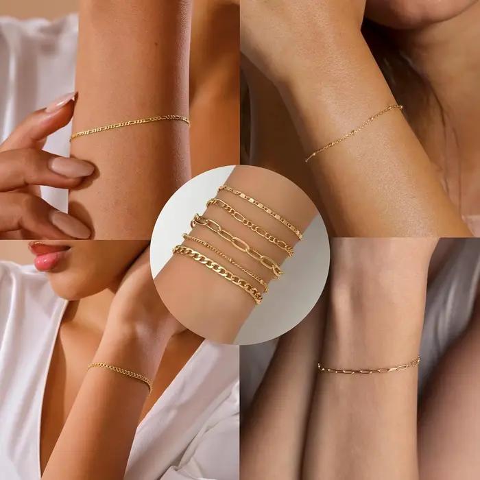 Bracelets à la mode en plaqué or 14 carats pour femmes élégants et empilables pour toutes les occasions spéciales