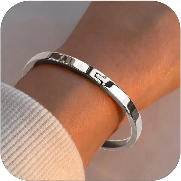 Bracelet ovale plaqué or 18 carats pour femmes