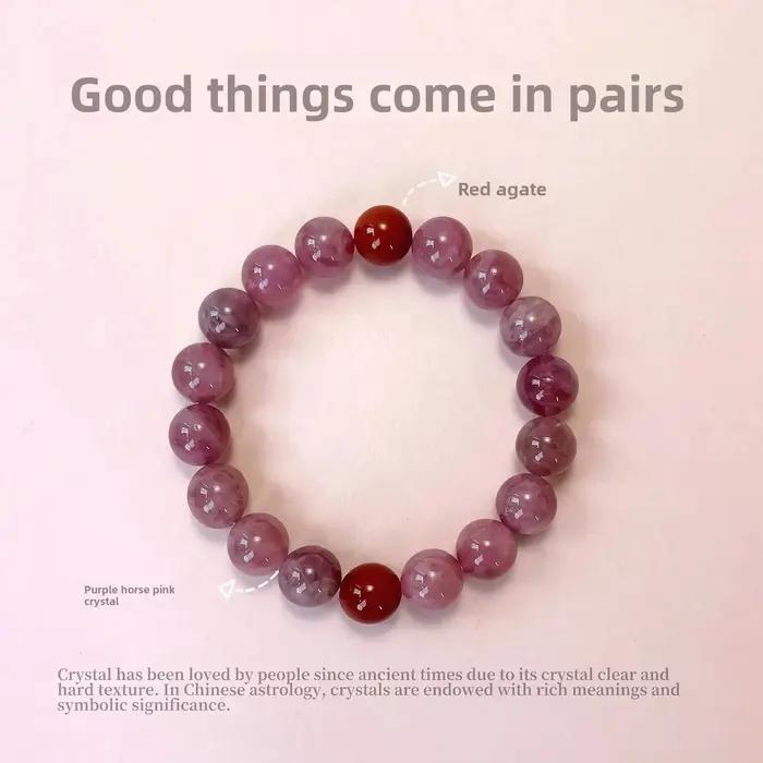 Bracelet en perles de quartz naturel pour femme en cristal fait main style artisanal