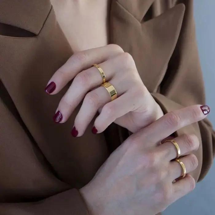 Bague de mariage en acier inoxydable pour femmes
