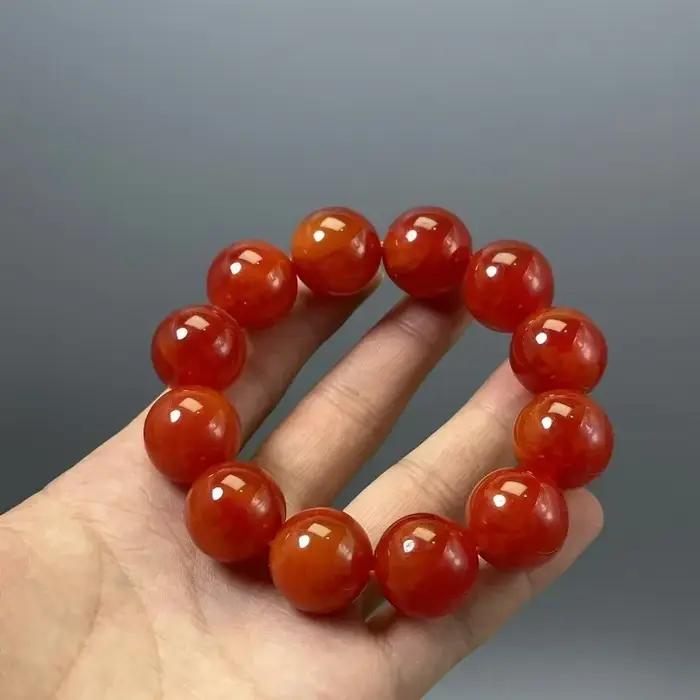 Bracelet de perles rouges rares pour hommes et femmes, modèles populaires