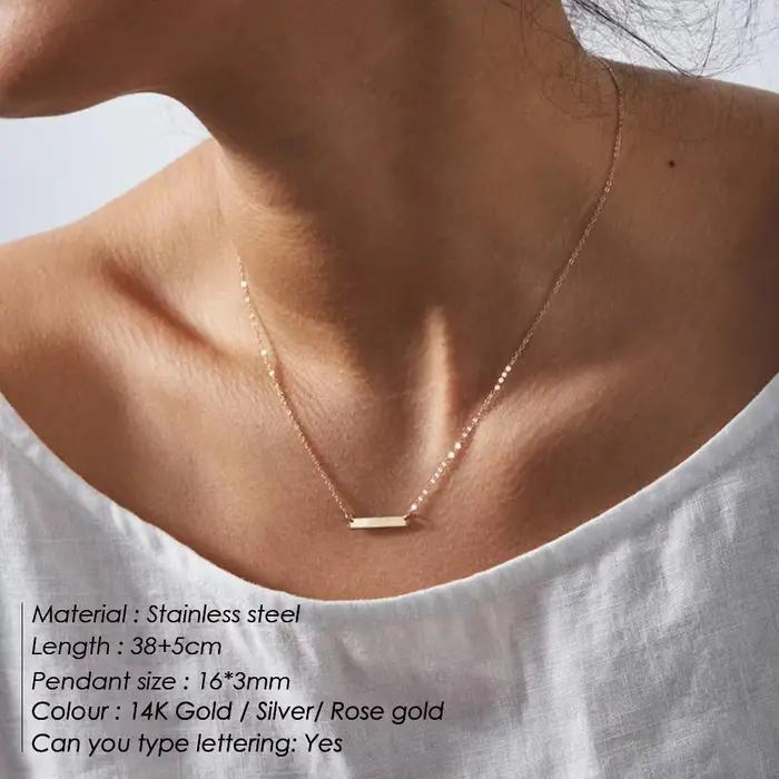 EManco-Collier monogramme en acier inoxydable pour femme, collier plaqué or, pendentif JOPendant, ca