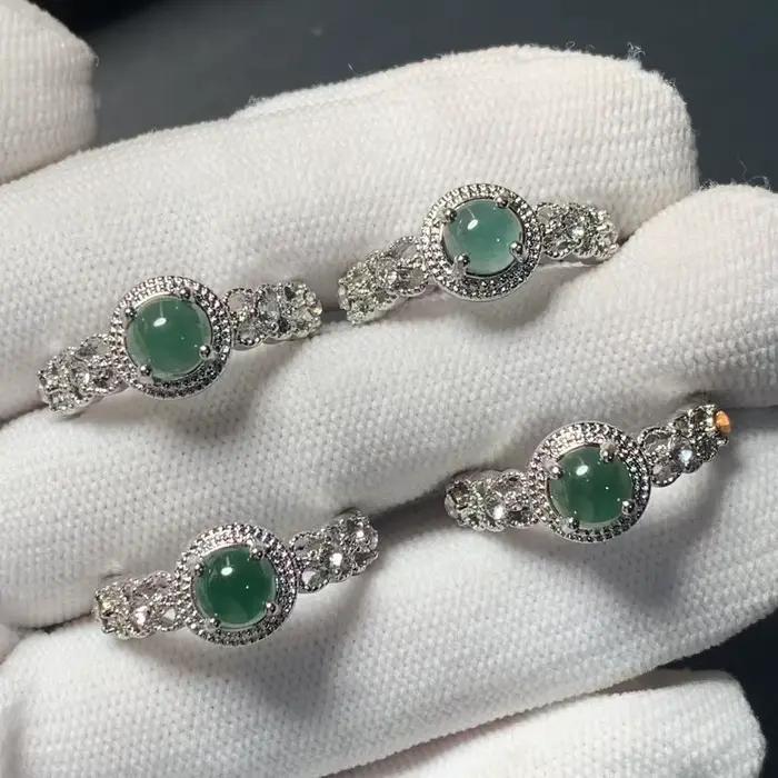 Bague en Jade naturel de birmanie, réglable, bijoux pour femmes, cadeau, vente en gros, haute qualité, Vintage, Fine