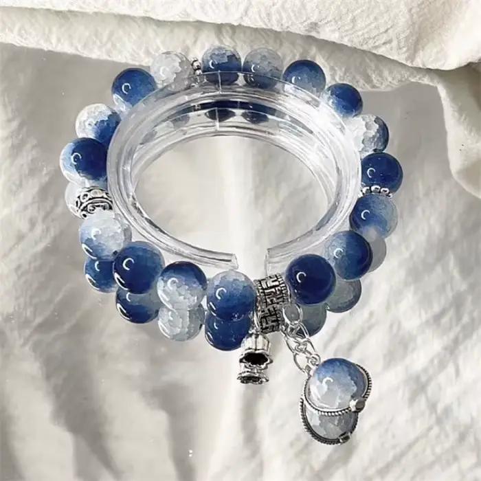 Bracelet de luxe galaxie planète pour femmes, pop-corn, perles d'opale de cristal, pendentif plume papillon, bijoux Harajuku, cadeaux