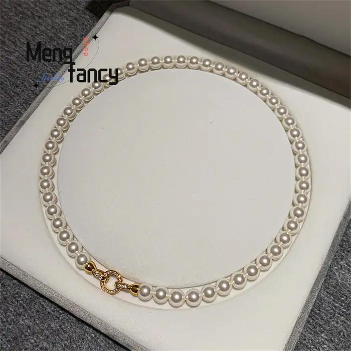Collier de perles d'eau douce naturelles élégant pour femmes occasions spéciales collier ras du cou certification qualité style classique