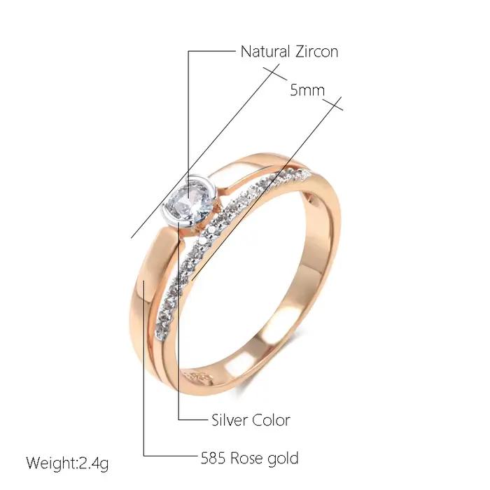 Bague de luxe pour femme en plaqué or 18 carats avec zircon naturel blanc et design géométrique ajustable pour mariage et cadeau