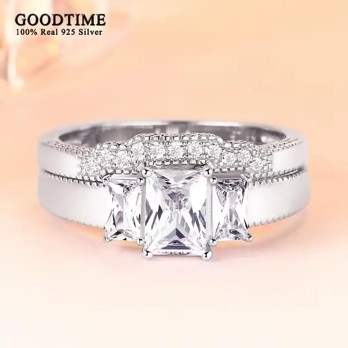 Bague princesse en argent Sterling 925 pour femmes, design unique et modernes, idéale pour engagement, mariage, fêtes et cadeaux spéciaux