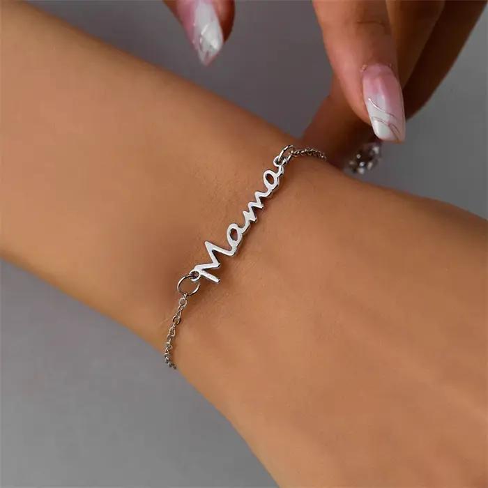 Bracelet à breloques Simple lettre maman pour femmes