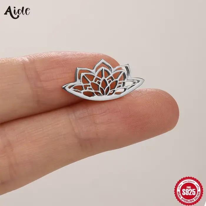 Aide bohème Mandala fleur de Lotus Punk boucle d'oreille géométrique caché Helix Piercing 925 argent Halloween accessoires cadeau bijoux