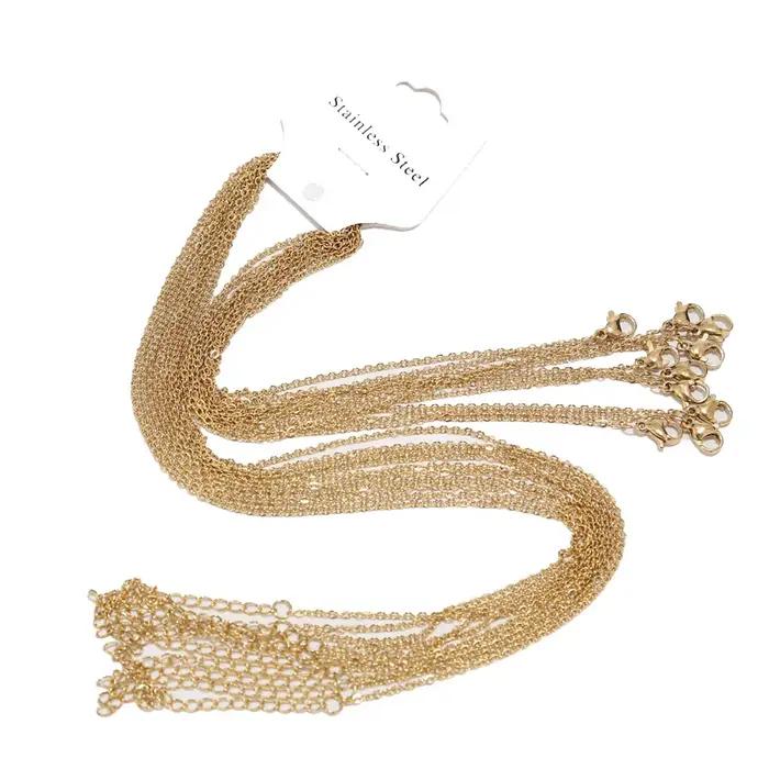Collier classique plaqué or pour femmes occasion anniversaire acier inoxydable chaîne O élégant style sophistiqué