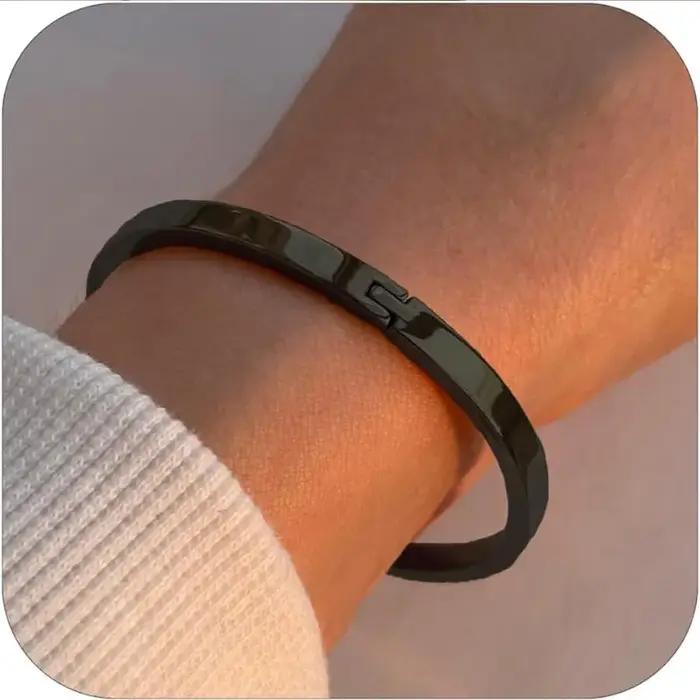 Bracelet ovale plaqué or 18 carats pour femmes