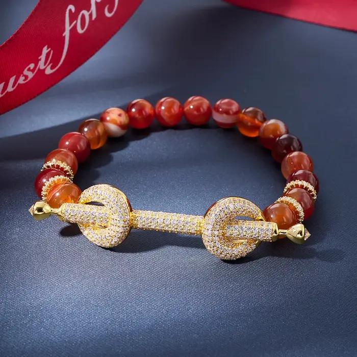 Bracelet en pierre naturelle colorée pour femme
