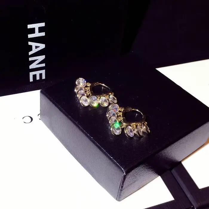 Zunderes-Boucle d'oreille avec pompons brillants pour femme, biscuits super charme, clou d'oreille de fiançailles, pendentif de mariage, mode de tempérament, qualité supérieure