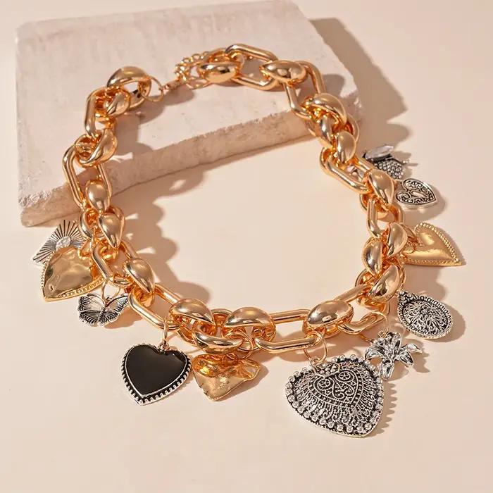 ZAA collier pour femmes exagéré lourd pièce pendentif