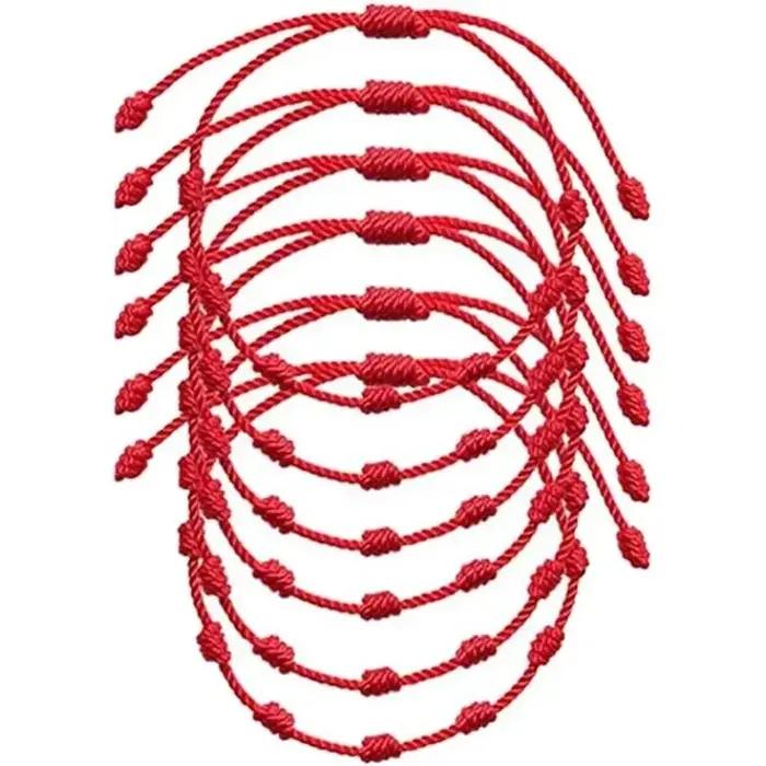 Bracelet rouge tressé à la main coton porte-bonheur symbole de chance et protection pour femmes occasions spéciales