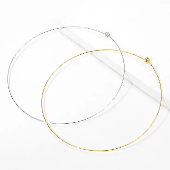 Collier ras du cou rond en fil d'acier inoxydable 304