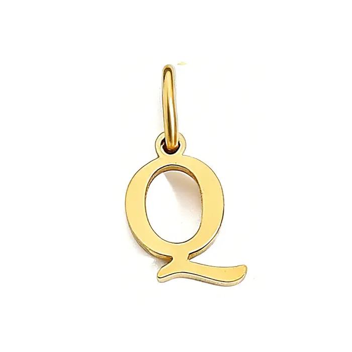 Pendentif lettre initiale couleur or 26 lettres pour collier DIY