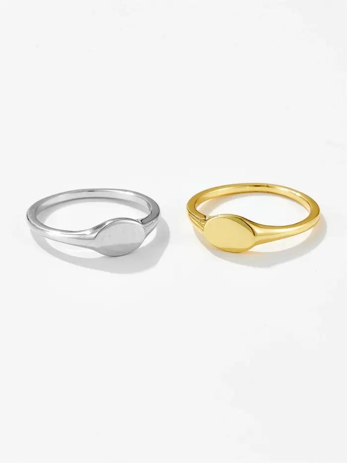 Ug LAOPA-Bague chevalière en argent regardé 925 et or pour femme