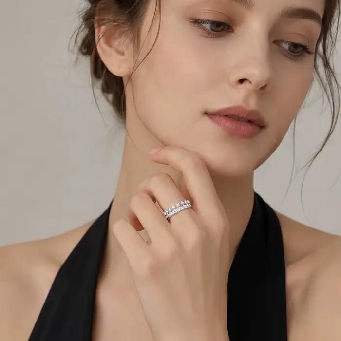 Bague reine couronne Royal, bijoux fins pour femmes, tout nouveau cadeau romantique d'été 2023, en argent Sterling 925