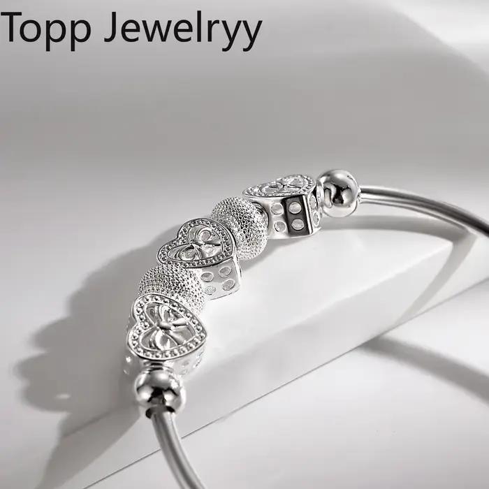 Bracelet en argent 925 forme de cœur bijou mariage cadeau féminin pour occasions spéciales