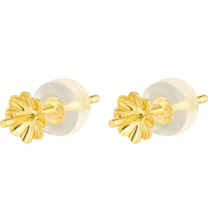Accessoires de bijoux en or massif pour boucles d'oreilles avec perles pour femmes occasions spéciales