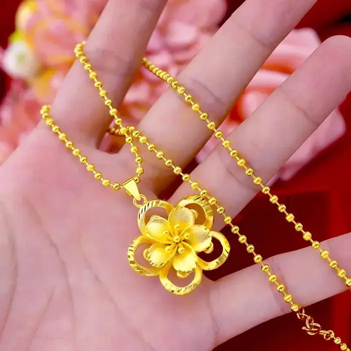 Pendentif tournesol en or pur 999
