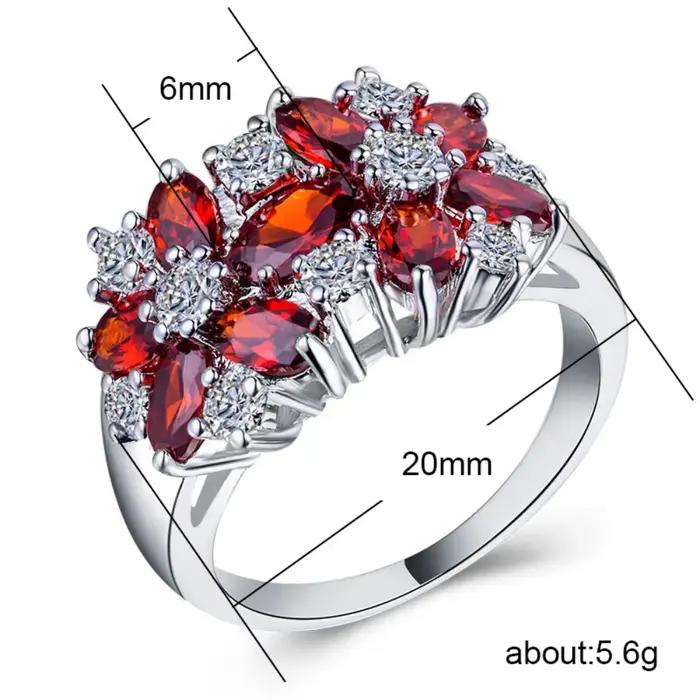 Bague de luxe créative pour femme en zircon 5A motif plante scintillante avec fonction tracker d'humeur et pierres colorées
