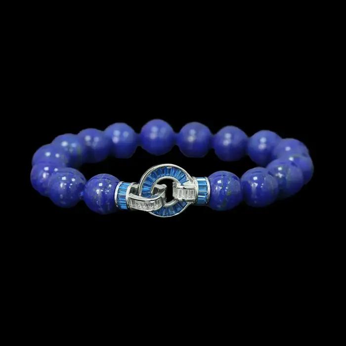 WUIHA Vintage 925 en argent Sterling diamants à haute teneur en carbone laboratoire saphir Lapis Lazuli pierres