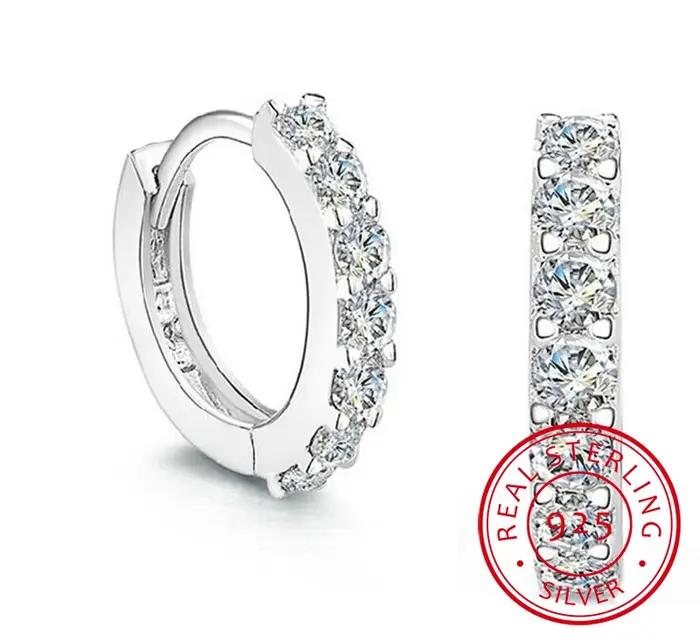 Bébé 925 argent 10mm cercle Zircon petite boucle d'oreille pour enfant Grils enfant femme belle Aros