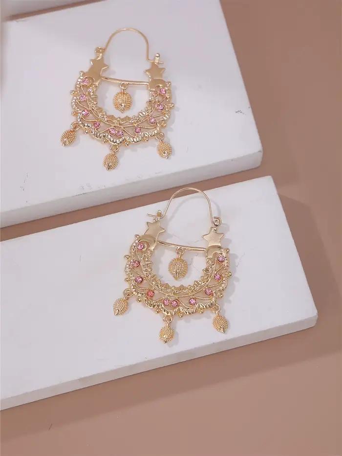Boucles d'oreilles de mariée à la mode avec forme de hérisson, strass de luxe, décoration d'oreille,