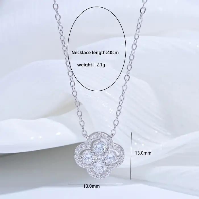 Collier trèfle à quatre feuilles en argent Sterling S925 pour femmes
