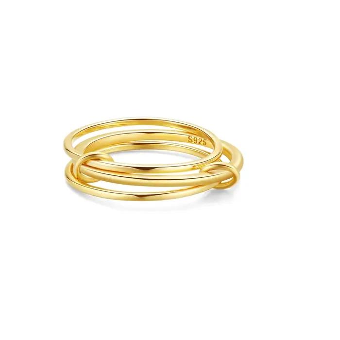 CANNER – bague classique empilée à trois couches en argent Sterling 925 pour femmes, minimaliste, exquise, bijoux fins, cadeau de fête, 1 pièce